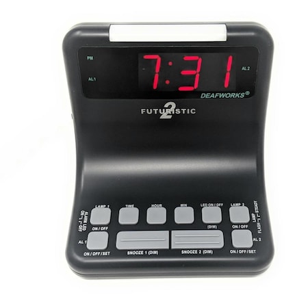 Harris Dual Alarm Clock w/Flashing or Steady Light mode & Dual USB Charging Ports, Black HA299034